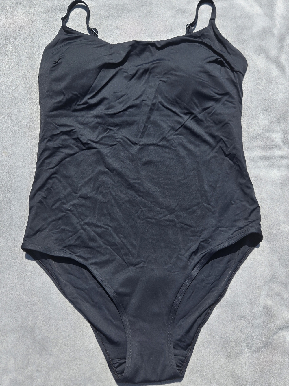 Classic Solid Black One-Piece Swimsuit - NEW